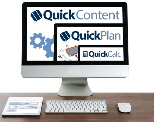 <p>
</p>

<p>
Drei Bausteine für den schnellen Zugriff auf Informationen, Kunden und Planungsdokumente: Quickcontent, Quickplan und Quickcalc.
</p> - © Grafiken und Fotos: EWS

