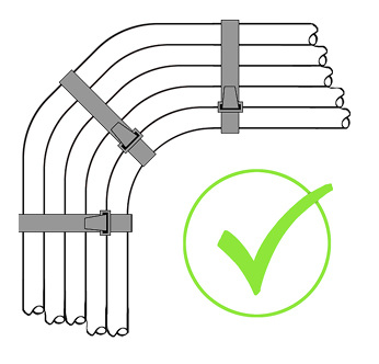 
Bei Umlenkungen von Leitungsbündeln sollen unterschiedlich lange Leitungen schon im Vorfeld geplant werden.




