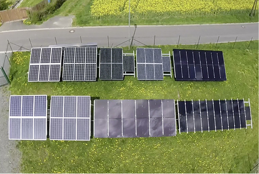 



Anordnung der getesteten Module beim Versuch.
