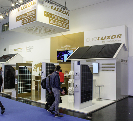 
Messestand von Luxor Solar im vergangenen Jahr in München: Zahlreiche Neuheiten wurden vorgestellt.



