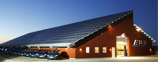 <p>
</p>

<p>
Solarlager an der dänischen Grenze: EWS hat seinen Firmensitz in Handewitt sukzessive ausgebaut.
</p> - © Foto: EWS

