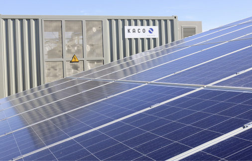 <p>
</p>

<p>
Container mit der Anschlussstation des Solarparks an die Mittelspannung.
</p> - © Foto: Kaco New Energy

