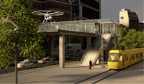 <p>
</p>

<p>
Das Start-up Volocopter will seine Lufttaxis künftig in den Nahverkehr einbinden.
</p> - © Grafik: Volocopter

