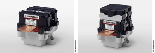 
Die Schaltgeräte der Serie 310 arbeiten mit permanentmagnetischer Blasung. Links: C310S 150 ohne Löschkammer, rechts: C310A 300 mit Löschkammer.
