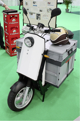 
E-Zweirad für urbane Lieferdienste. Hier geht es vor allem um kurze Strecken und Wendigkeit.



