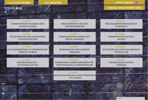 <p>
</p>

<p>
Die Datenbank Solar Age bietet den Nutzern viele praktische Tipps und nützliche Hinweise.
</p> - © Grafik: Solar Age

