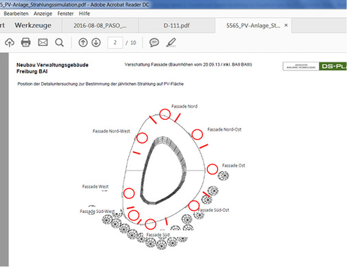 



Die verschiedenen Teile der Fassade haben unterschiedlichen Beschattungsbedarf.
