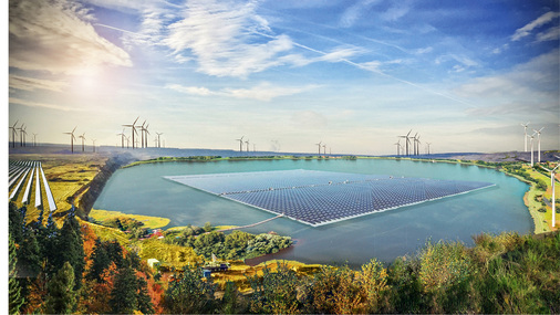 <p>
</p>

<p>
In dieser Vision von Greenpeace Energy werden sogar geflutete Restlöcher zur Stromerzeugung genutzt. Hybridkraftwerke für Wind- und Sonnenstrom erwecken die früheren Kohlereviere – mit neuer Energie.
</p> - © Grafik: Greenpeace Energy

