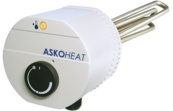 



Askoheat-S als Einschraubeinsatz für 1,5- bis Zwei-Zoll-Anschluss am Pufferspeicher.
