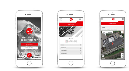 <p>
</p>

<p>
K2 Systems hat die App fürs Smartphone erweitert. Jetzt kann der Handwerker das Aufmaß gleich vor Ort eingeben. Es landet automatisch in der Planungssoftware.
</p> - © Foto: K2 Systems

