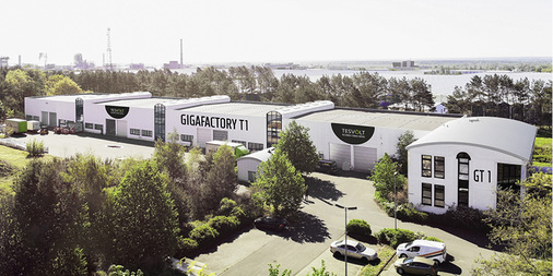 



Die neue Gigafab in Wittenberg: Der erste Bauabschnitt wird demnächst fertig sein.
