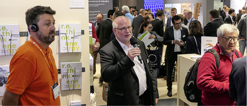 



Guide Dietmar Geckeler von Denersol (links) überlässt Horst Münnich von Baywa r.e. das Mikro.
