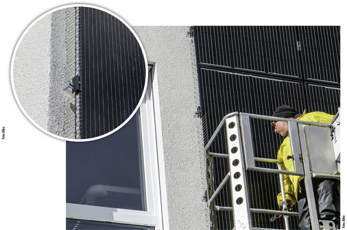 



Die Metallspangen mit flexiblen Stäben verhindern, dass Tauben hinter die Module gelangen.
