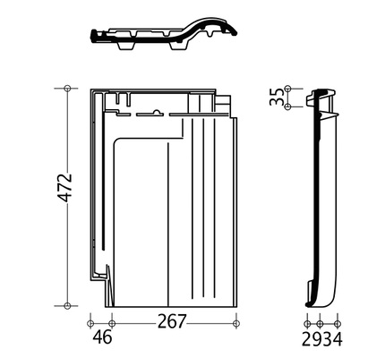 



Regensicherheit: Die Zeichnung zeigt die aufwendigen Verfalzungen in den Überdeckungsbereichen des Dachziegels.
