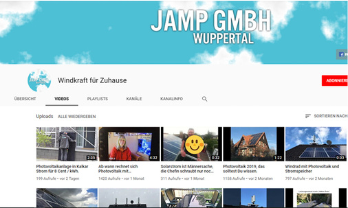 <p>
</p>

<p>
Jamp nutzt Videos auf Youtube, um Menschen von der persönlichen Energiewende zu überzeugen.
</p> - © Screenshot: Jamp

