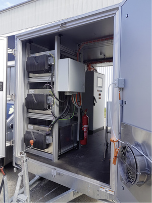 



Der Flüssigsalzspeicher des Typs Natrium-Nickelchlorid, Zebra-Batterie genannt.
