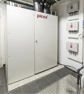 



Einbau des Picea im Keller, mit Anschluss der Lüftung.
