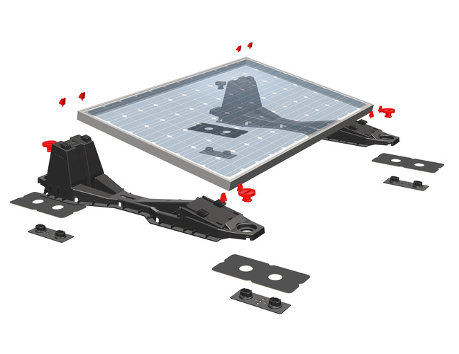 BauderSOLAR UK FD – die zeitsparende Montagelösung zur Errichtung von Photovoltaikanlagen auf Flachdächern. - © Bauder BauderSOLAR UK FD – die zeitsparende Montagelösung zur Errichtung von Photovoltaikanlagen auf Flachdächern. - © Bauder