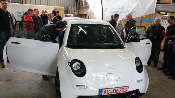 Präsentation des E-Go Life bei der Priocar AG in Zülpich im Jahr 2018.