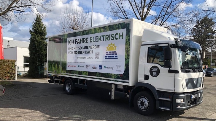Elektro-LKW und andere Nutzfahrzeuge können mit Solarstrom Energie sparen.