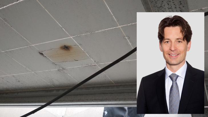 Matthias Weyhrter ist Fachanwalt aus München. Großes Bild: Brandschaden an einem Modul mit mangelhafter Rückseitenfolie. - © Thorsten Müller/Matthias Weyhreter
