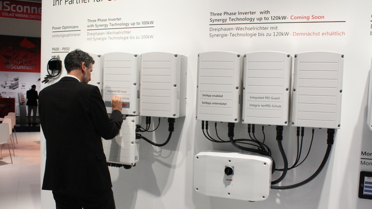 Die neuen Synergy-Inverter von Solaredge wurden 2019 in München zur Intersolar vorgestellt. - © Heiko Schwarzburger
