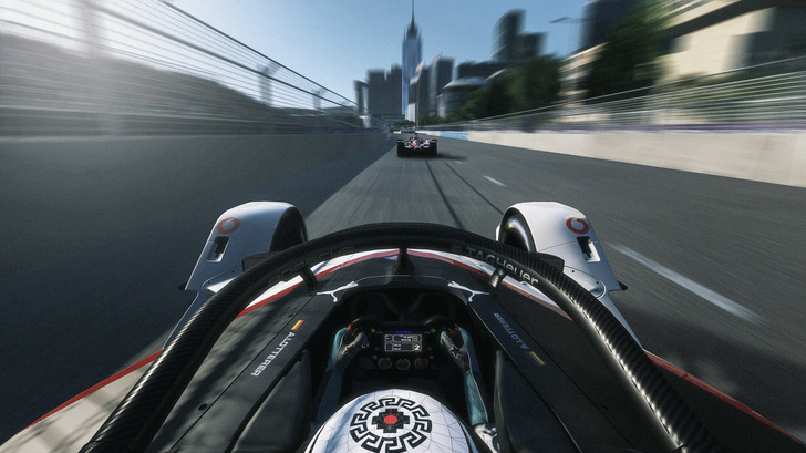 Hongkong virtuell: André Lotterer im Porsche 99X Electric.