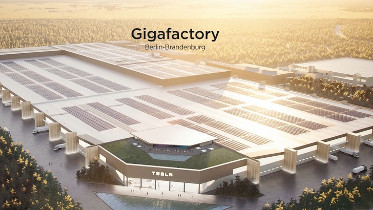 Die Gigafactory Berlin-Brandenburg wird über eine große Solardachanlage verfügen.