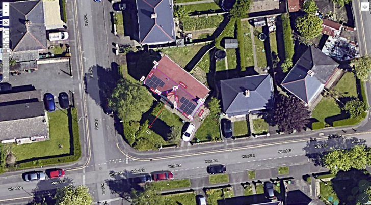 Basis der Anlagenkalkulation ist ein Foto aus Google.