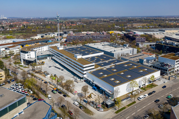 Luftbild des Centro Tesoro am Moosfeld in München. - © Foto: Schwaiger Group
