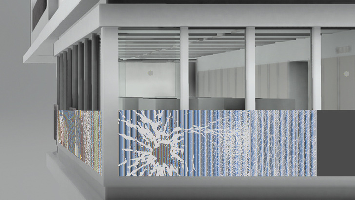 Der Siegerentwurf von Lynn Balli greift die Dynamik von Glas auf und setzt sie in acht Einzelkunstwerken um.