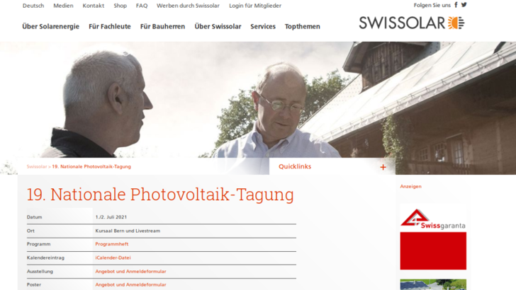 Die Tagung in Bern steht im Internet bereit, zur Information und zur Anmeldung.