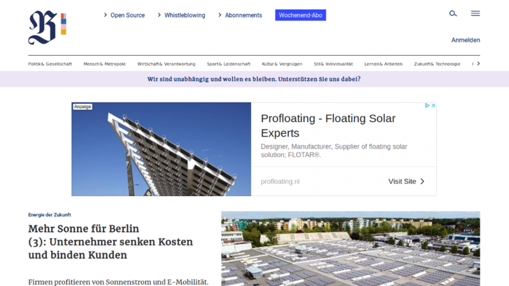 Die Berliner Zeitung setzt ihren Ratgeber rund um die solare Energiewende fort. - © Berliner Verlag
