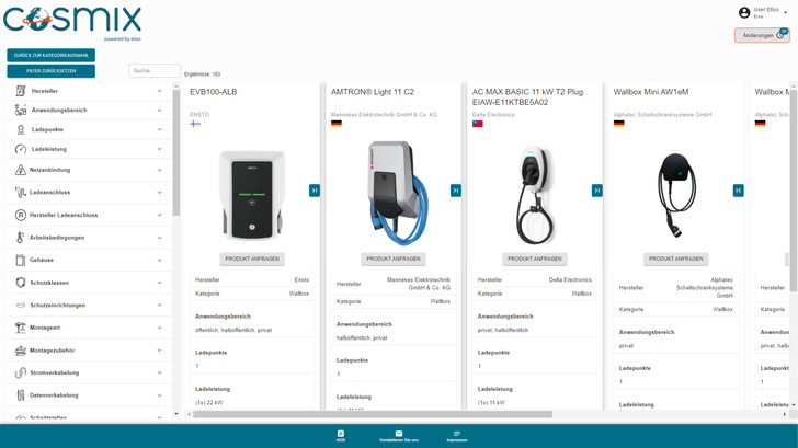 Vielfältige Auswahl für Ladepunkte – je nach Projekt und Kundenwunsch.