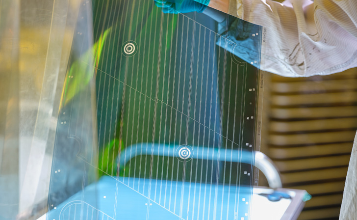 Diese flexible organische Solarfolie mit dem neuen Halbleitermaterial schafft es auf einen Wirkungsgrad von 20 Prozent. - © Asca
