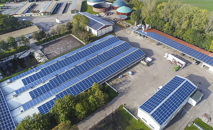 Die Agrargesellschaft Elbe-Saale in Barby hat die gesamten Dachflächen für die Photovoltaik genutzt – ohne einen Cent an eigenen Investitionsmitteln. - © Foto: Sun Contracting
