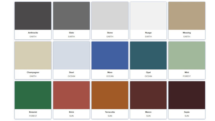 In 15 verschiedenen Farben sind die Module mit der neuen Beschichtungstechnik zu haben. Die Größe, Form und Zellbelegung ist weiterhin kundenspezifisch möglich.