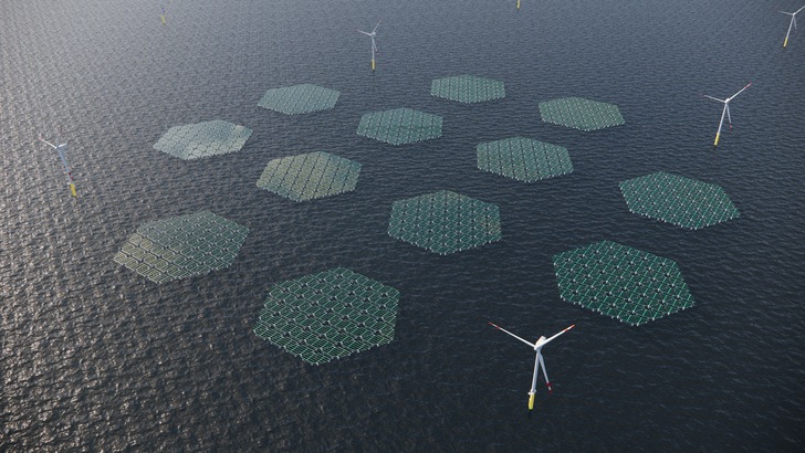 Der Offshore-Solarpark Merganser soll vor der Küste von Ostende in der belgischen Nordsee installiert werden.
