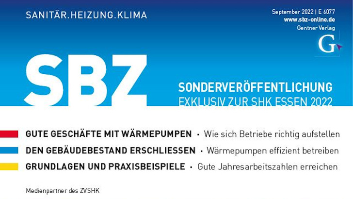 Das Sonderheft über Wärmepumpen gibt es nur am Messestand der SBZ zur SHK in Essen. - © Gentner Verlag/SBZ
