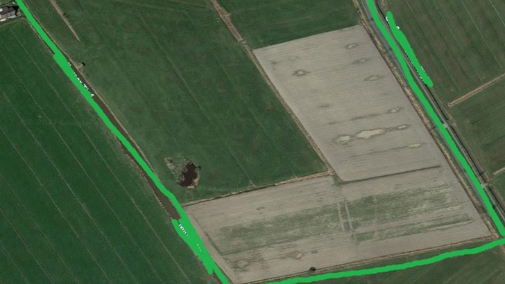 Luftaufnahme des Grundstücks.