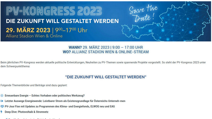 Das Motto der diesjährigen Frühjahrskonferenz von PV Austria ist: "Die Zukunft will gestaltet werden".