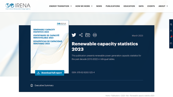 Der aktuelle Report steht zum Download bereit. - © Irena
