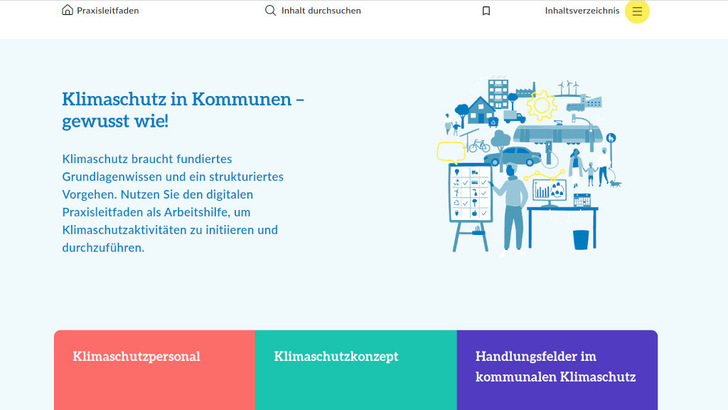 Der digitale Leitfaden behandelt fünf verschiedene Themenfelder.
