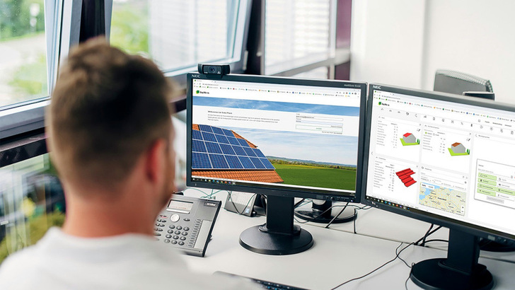 Solar Planit ist die Software, mit der Installateure die Anlagen mit dem Montagesystemen von Novotegra planen. - © Baywa r.e.
