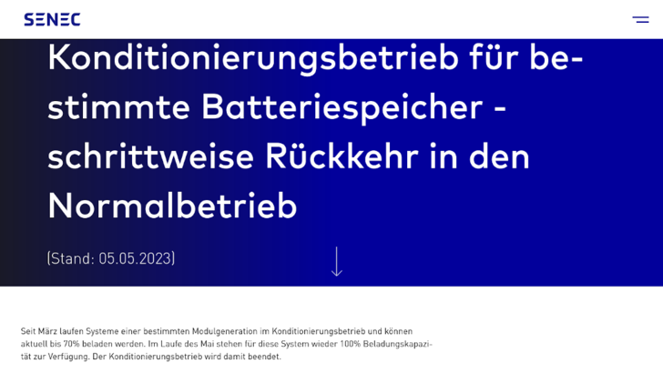 Nach und nach kehren die betroffenen Speicher in den Normalmodus zurück. - © Senec
