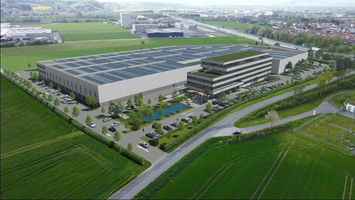 So wird das Logistikzentrum in Sankt Lorenz aussehen, wenn es Mitte 2025 fertig ist.