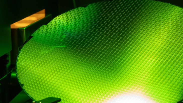 Waferscheibe mit 200 Millimetern Durchmesser für Mikrochips bei Infineon in Dresden. - © Infineon
