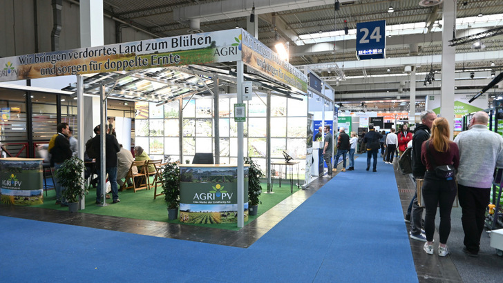 Jede Menge Lösungen haben die Anbieter von Agri-PV-Anlagen auf der Agritechnica gezeigt. - © Velka Botička
