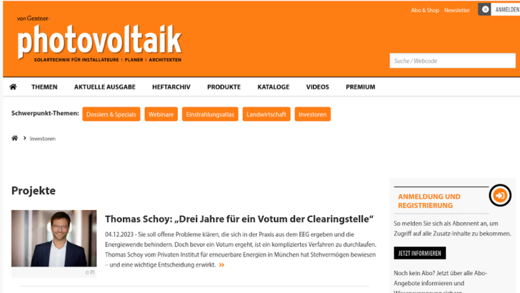 Der nächste Newsletter für Investoren und EPC erscheint am 11. Dezember 2023.