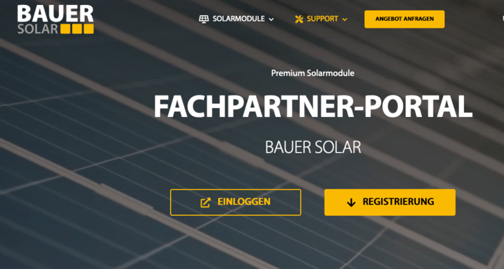 Das neue Fachpartnerportal ist bereits online. - © Bauer Solar
